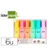 ROTULADOR LIDERPAPEL FLUORESCENTE PASTEL PUNTA BISELADA ESTUCHE DE 6 UNIDADES COLORES SURTIDOS
