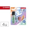 ROTULADOR STABILO BOSS FLUORESCENTE ORIGINAL PASTEL BY JU SCHNEE ESTUCHE DE 4 COLORES SURTIDOS