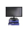 SOPORTE ARCHIVO 2000 PARA MONITOR POLIESTER 100% RECICLADO CON DOS CAJONES HASTA 10 KG COLOR NEGRO/AZUL