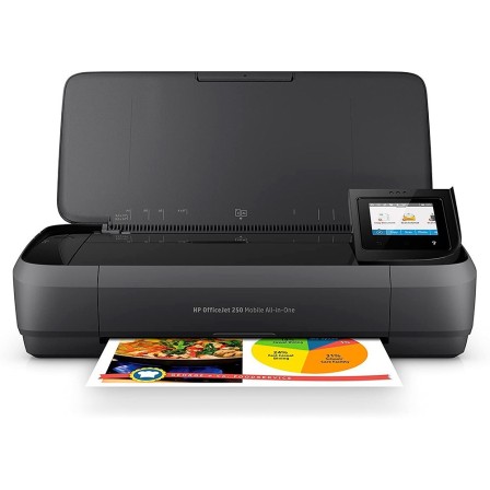 EQUIPO MULTIFUNCION PORTATIL HP OFFICEJET 250 WIFI 4800X1200 TINTA 10 PPM NEGRO 7 COLOR PPM ESCANER COPIADORA