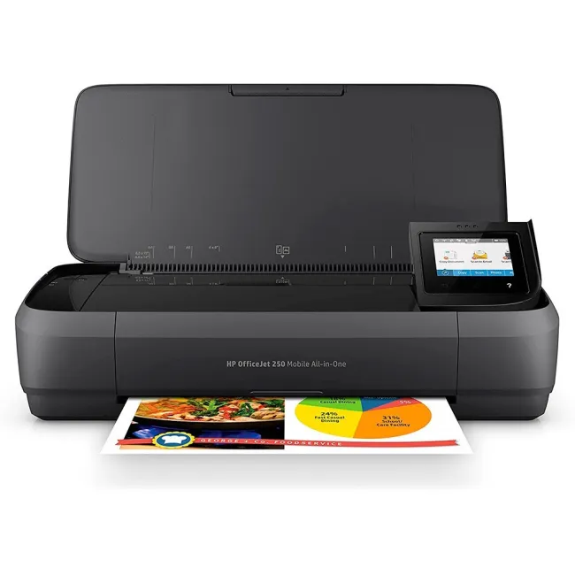 EQUIPO MULTIFUNCION PORTATIL HP OFFICEJET 250 WIFI 4800X1200 TINTA 10 PPM NEGRO 7 COLOR PPM ESCANER COPIADORA