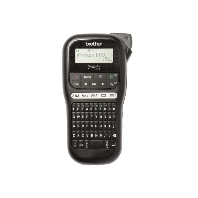 ROTULADORA BROTHER PTH110 TERMICA PANTALLA LCD TECLADO QWERTY VELOCIDAD 20 MM/S ANCHO MAXIMO CINTA 12 MM