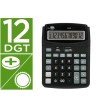 CALCULADORA LIDERPAPEL SOBREMESA XF39 12 DIGITOS SOLAR Y PILAS COLOR NEGRO 190X140X32 MM 40% RECICLADA