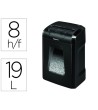 DESTRUCTORA DE DOCUMENTOS FELLOWES 12C CAPACIDAD 8H SEGURIDAD P4 GRAPAS CLIPS Y TARJETAS PAPELERA 19 L