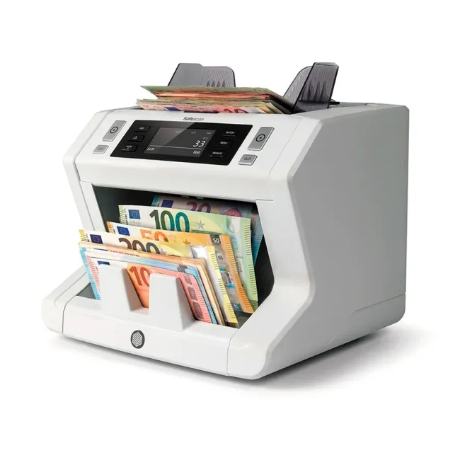 CONTADOR DE BILLETES SAFESCAN 2850 FUNCION AÑADIR Y FAJOS DETECCION TINTA UV/MAGNETICA Y TAMAÑO VELOCIDAD CONTEO