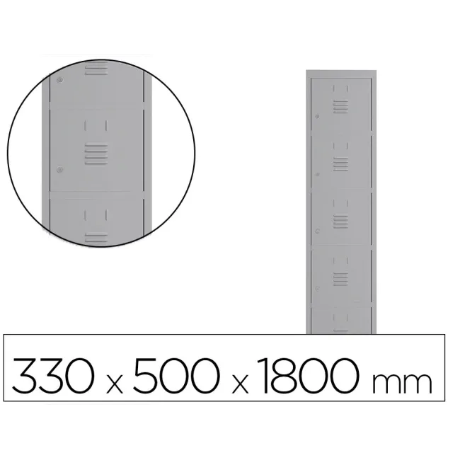 TAQUILLA METALICA ROCADA 300 1 MODULO 5 PUERTAS GRIS 330X500X1800 MM