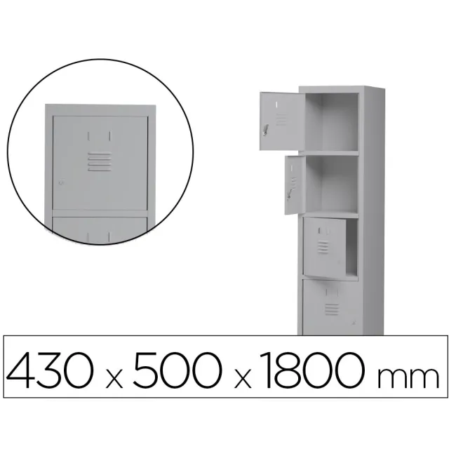 TAQUILLA METALICA ROCADA 400 1 MODULO X 4 PUERTAS GRIS 430X500X1800 MM