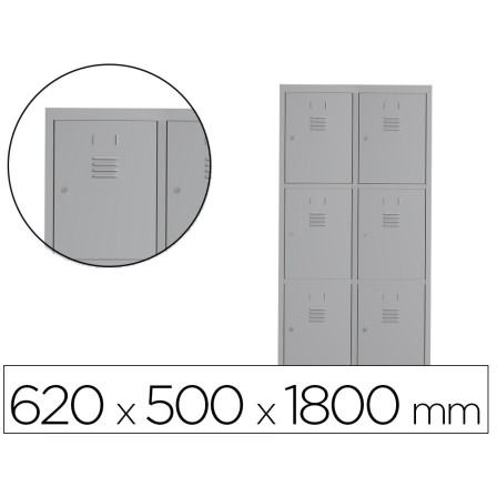 TAQUILLA METALICA ROCADA 300 2 MODULOS X 3 PUERTAS GRIS 620X500X1800 MM