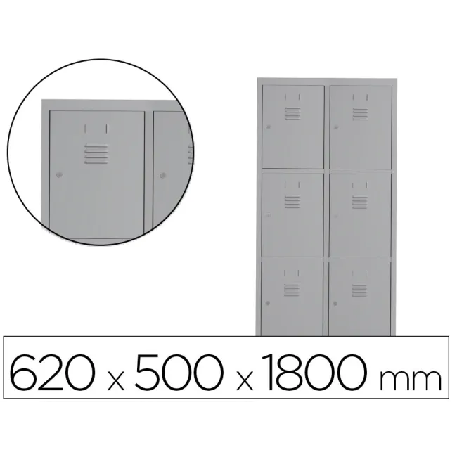 TAQUILLA METALICA ROCADA 300 2 MODULOS X 3 PUERTAS GRIS 620X500X1800 MM