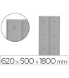 TAQUILLA METALICA ROCADA 300 2 MODULOS X 3 PUERTAS GRIS 620X500X1800 MM