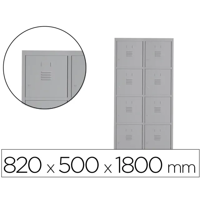 TAQUILLA METALICA ROCADA 400 2 MODULOS X 4 PUERTAS GRIS 820X500X1800 MM