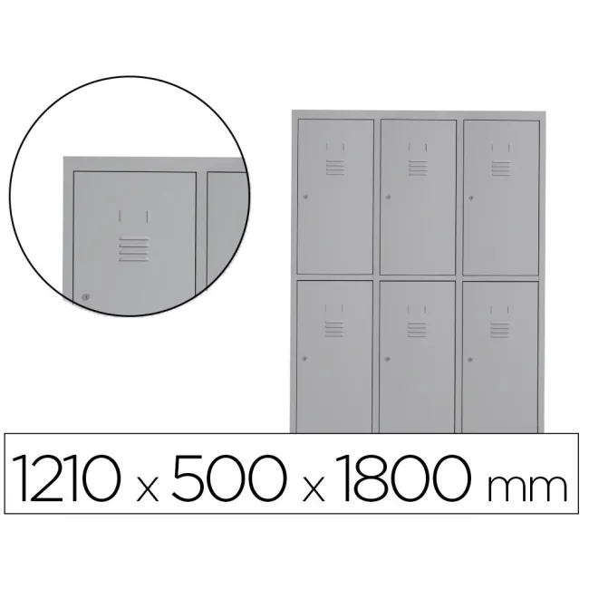 TAQUILLA METALICA ROCADA 400 3 MODULOS X 2 PUERTAS GRIS 1210X500X1800 MM