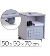 MESA AUXILIAR ROCADA RD-4030 PARA FOTOCOPIADORAS/FAX MELAMINA CON RUEDAS Y PUERTA METALICA COLOR GRIS 50X50X70