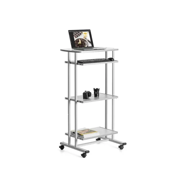 MESA ORDENADOR ROCADA RD-5220 ESTRUCTURA METALICA BANDEJAS REGULABLES EN ALTURA CON TECLADO EXTRAIBLE