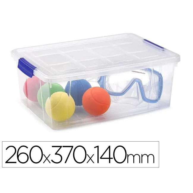 CONTENEDOR PLASTICO PLASTICFORTE 9 LITROS N 29 TRANSPARENTE CON TAPA 260X370X140 MM