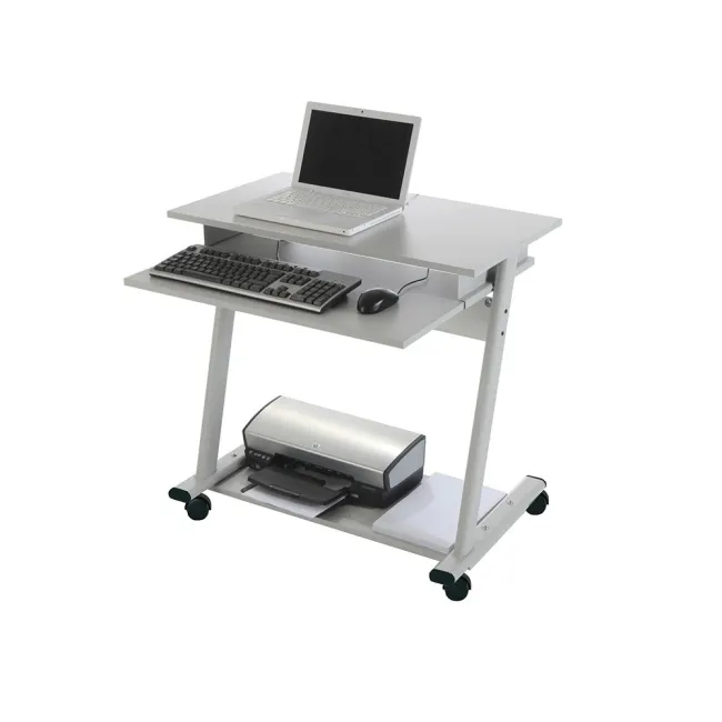 MESA ORDENADOR ROCADA RD-9100 SISTEMA BLOQUEO CON RUEDAS ESTRUCTURA METALICA CON BANDEJA TECLADO EXTRAIBLE