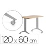 MESA ROCADA 2000FD08 CON TABLERO ABATIBLE COLOR ALUMINIO/ROBLE 120X60 CM