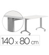 MESA ROCADA 2001FD04 CON TABLERO ABATIBLE COLOR ALUMINIO/BLANCO 140X80 CM