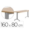 MESA ROCADA 2002FD08 CON TABLERO ABATIBLE COLOR ALUMINIO/ROBLE 160X80 CM