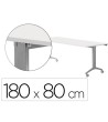 MESA ROCADA 2003FD04 CON TABLERO ABATIBLE COLOR ALUMINIO/BLANCO 180X80 CM