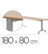 MESA ROCADA 2003FD08 CON TABLERO ABATIBLE COLOR ALUMINIO/ROBLE 180X80 CM