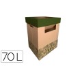 CONTENEDOR PAPELERA RECICLAJE LIDERPAPEL ECOUSE CARTON 100% RECICLADO Y RECICLABLE 70 LITROS 450X350X650 MM