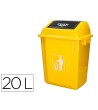 PAPELERA CONTENEDOR Q-CONNECT PLASTICO CON TAPA DE BALANCIN 20 LITROS AMARILLO 340X240X450 MM