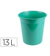 PAPELERA PLASTICO LIDERPAPEL MENTA OPACO 13 LITROS 275X285 MM