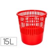 PAPELERA PLASTICO Q-CONNECT 15 LITROS REJILLA COLOR ROJO 285X290 MM