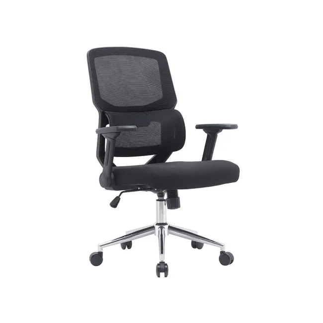SILLA Q-CONNECT OFICINA LUCCA MALLA BASE METALICA ALT MAX 1090 ANC 700 PROF 650 RUEDAS PREMIUM COLOR NEGRO