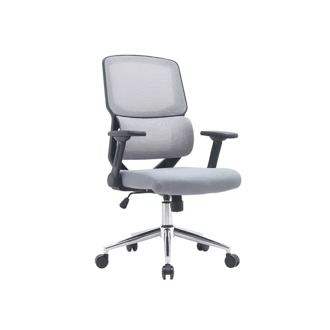 SILLA Q-CONNECT OFICINA LUCCA MALLA BASE METALICA ALT MAX 1090 ANC 700 PROF 650 RUEDAS PREMIUM COLOR NEGRO GRIS