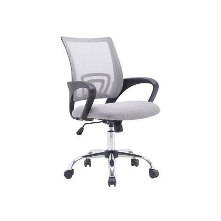 SILLA Q-CONNECT OFICINA SIENA MALLA BASE METALICA ALT MAX 1000 ANC 560 PROF 570 RUEDAS PREMIUM COLOR BLANCO GRIS