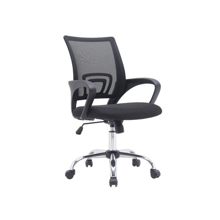 SILLA Q-CONNECT OFICINA SIENA MALLA BASE METALICA ALT MAX 1000 ANC 560 PROF 570 RUEDAS PREMIUM COLOR NEGRO