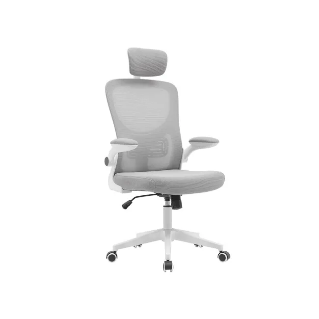 SILLA Q-CONNECT ERGONOMICA PAL ERMO MALLA BASE NYLON ALT MAX 1300 ANC 610 PROF 600 RUEDAS PREMIUM COLOR BLANCO GRIS