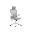 SILLA Q-CONNECT ERGONOMICA PAL ERMO MALLA BASE NYLON ALT MAX 1300 ANC 610 PROF 600 RUEDAS PREMIUM COLOR BLANCO GRIS