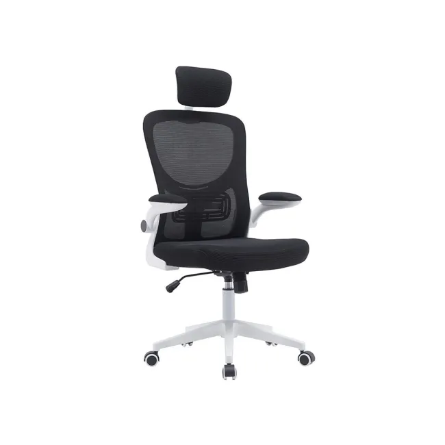 SILLA Q-CONNECT ERGONOMICA PAL ERMO MALLA BASE NYLON ALT MAX 1300 ANC 610 PROF 600 RUEDAS PREMIUM COLOR BLANCO NEGRO