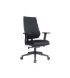SILLA ROCADA DIRECCION CON BRAZOS REGULABLES BASE POLIMERO RESPALDO Y ASIENTO EN TELA IGNIFUGA NEGRO