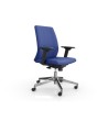 SILLA ROCADA DIRECCION BRAZOS REGULABLES BASE ALUMINIO RESPALDO Y ASIENTO TELA IGNIFUGA AZUL 680X630X990 MM