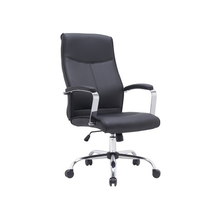 SILLA Q-CONNECT DIRECCION MODE NA SIMIL PIEL BASE METALICA ALT MAX 1210 ANC 630 PROF 650 MM RUEDAS PREMIUM COLOR NEGRO