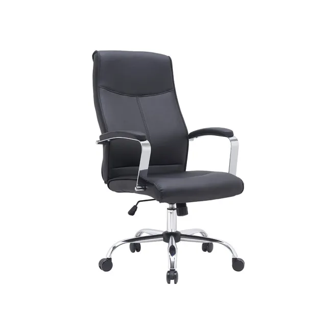 SILLA Q-CONNECT DIRECCION MODE NA SIMIL PIEL BASE METALICA ALT MAX 1210 ANC 630 PROF 650 MM RUEDAS PREMIUM COLOR NEGRO