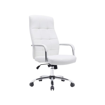 SILLA Q-CONNECT DIRECCION PIAV E SIMIL PIEL BASE METALICA ALT MAX 1250 ANC 610 PROF 700 MM RUEDAS PREMIUM COLOR BLANCO