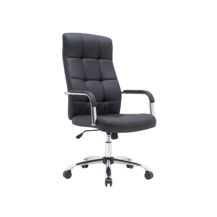 SILLA Q-CONNECT DIRECCION PIAV E SIMIL PIEL BASE METALICA ALT MAX 1250 ANC 610 PROF 700 MM RUEDAS PREMIUM COLOR NEGRO