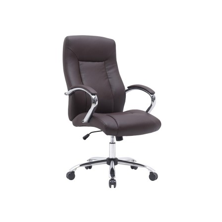 SILLA Q-CONNECT DIRECCION VERO NA SIMIL PIEL BASE METALICA ALT MAX 1210 ANC 650 PROF 730 MM RUEDAS PREMIUM COLOR MARRON