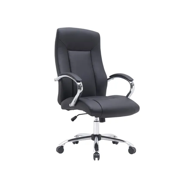 SILLA Q-CONNECT DIRECCION VERO NA SIMIL PIEL BASE METALICA ALT MAX 1210 ANC 650 PROF 730 MM RUEDAS PREMIUM COLOR NEGRO
