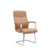 SILLA Q-CONNECT ESCRITORIO MOD ENA SIMIL PIEL BASE METALICA ALT MAX 1050 ANC 630 PROF 650 COLOR CREMA