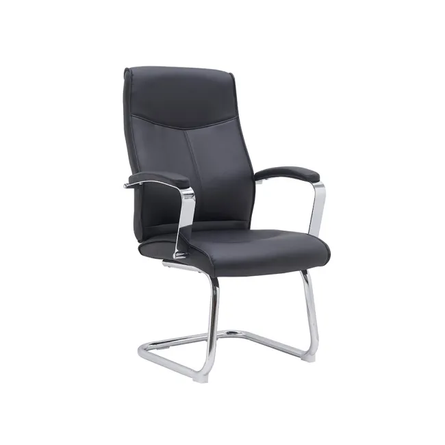 SILLA Q-CONNECT ESCRITORIO MOD ENA SIMIL PIEL BASE METALICA ALT MAX 1050 ANC 630 PROF 650 COLOR NEGRO