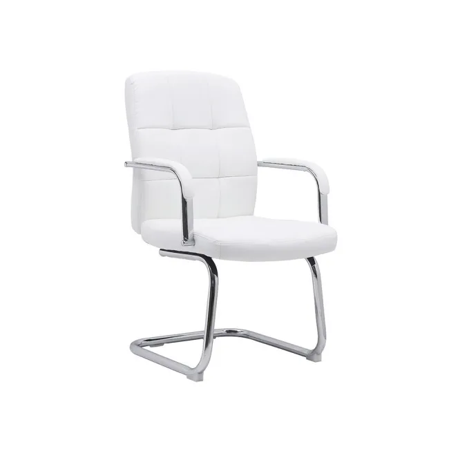 SILLA Q-CONNECT ESCRITORIO PIA VE SIMIL PIEL BASE METALICA ALT MAX 1050 ANC 610 PROF 680 COLOR BLANCO