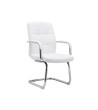 SILLA Q-CONNECT ESCRITORIO PIA VE SIMIL PIEL BASE METALICA ALT MAX 1050 ANC 610 PROF 680 COLOR BLANCO