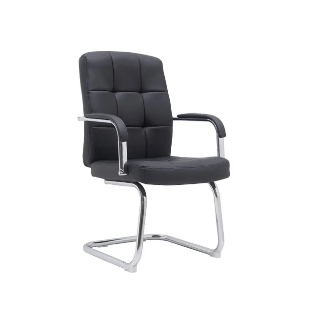 SILLA Q-CONNECT ESCRITORIO PIA VE SIMIL PIEL BASE METALICA ALT MAX 1050 ANC 610 PROF 680 COLOR NEGRO