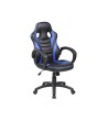 SILLA ROCADA GAMING CON BRAZOS FIJOS BASE NYLON CON RUEDAS BASCULANTE SIMILPIEL NEGRO/AZUL 480X490X1060-1160